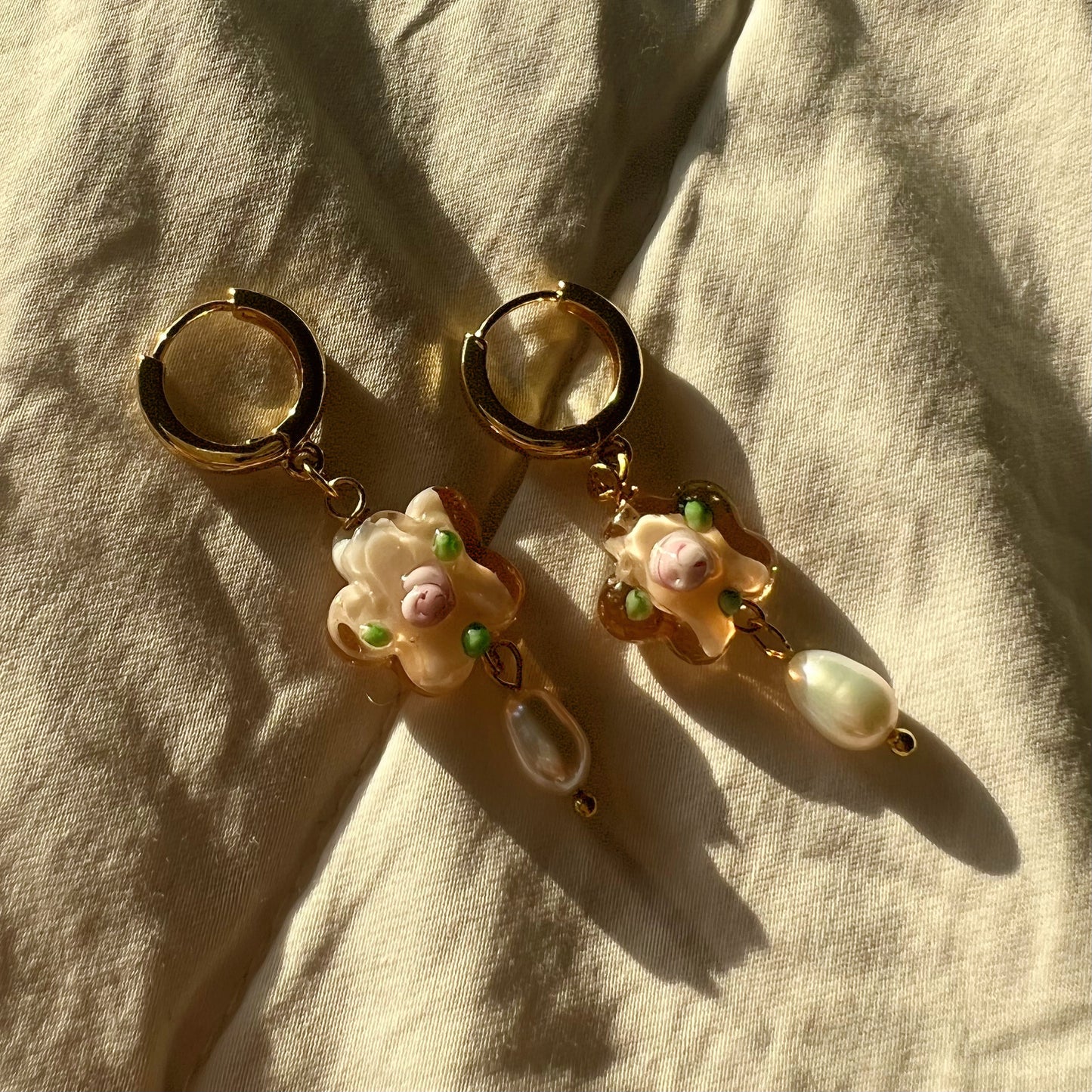 Flower + Pearl Earrings